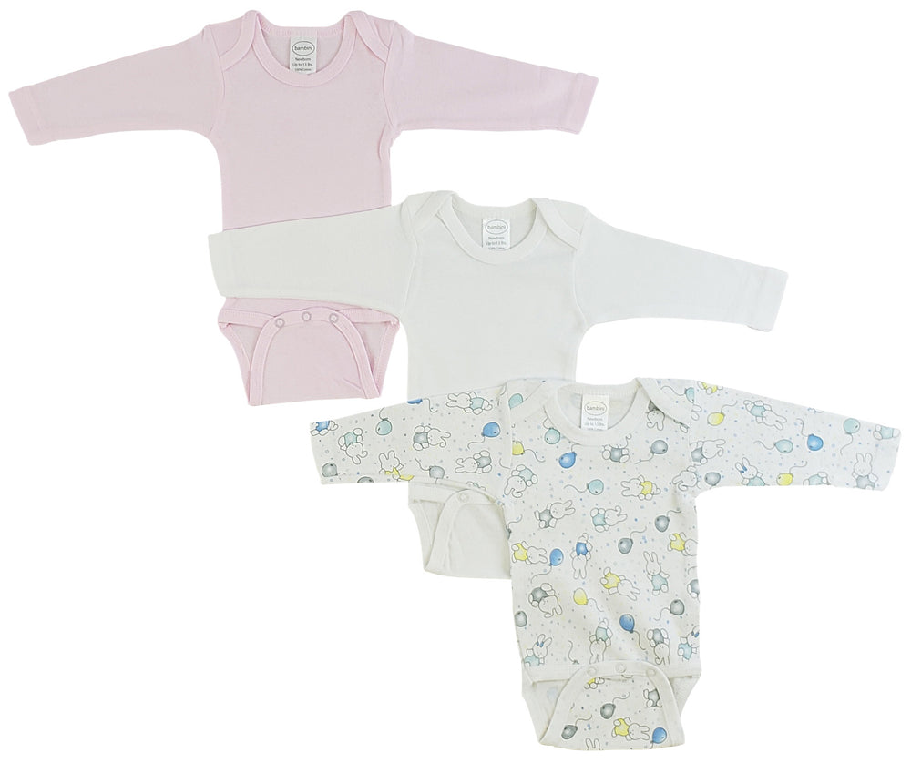 Girls' Long Sleeve Printed Onesie Variety Pack