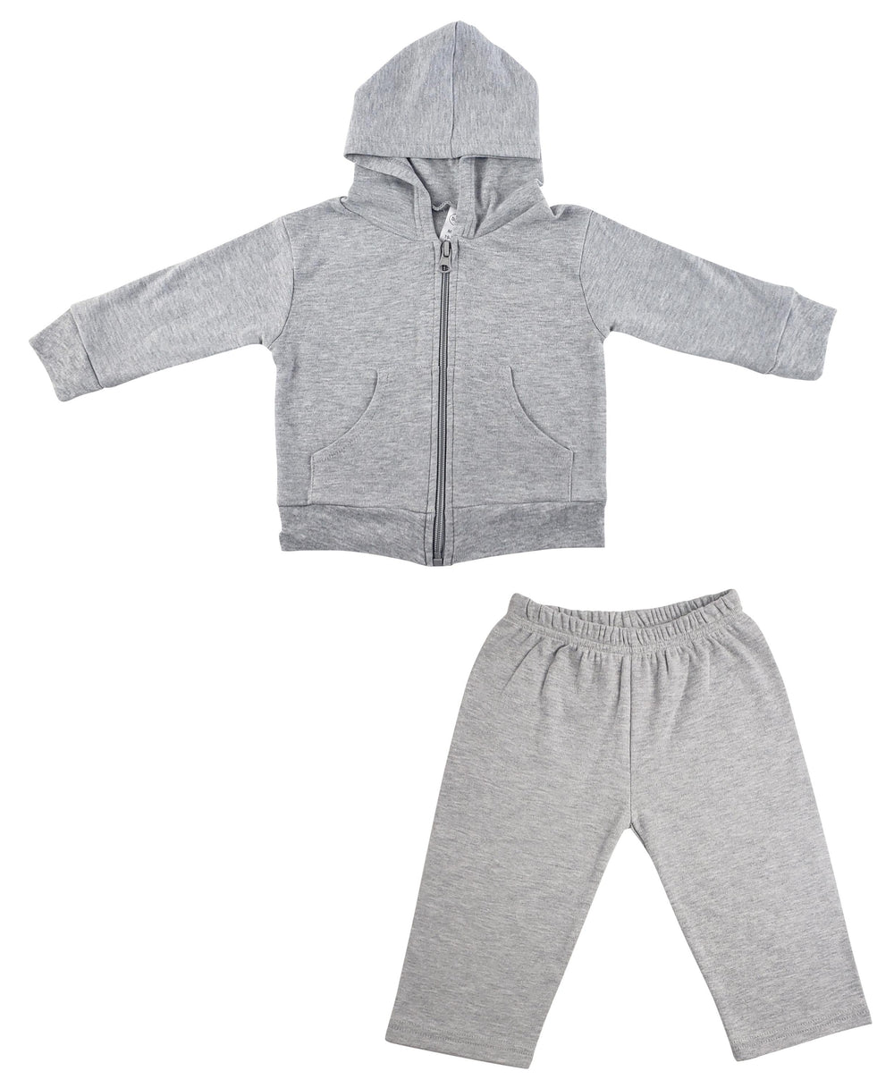 White Interlock Sweat Pants And Hoodie Set